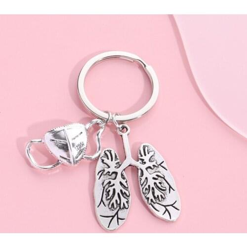 New Jewellery Design Keychain Lung Key Ring Anatomy Organ Key Chains Doctor Gifts For Women Men DIY Punk Jewelry Handmade