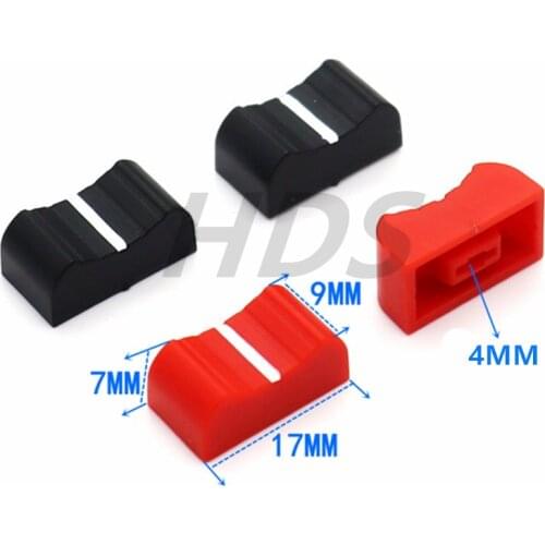 10 Pieces 17*9*7MM Plastic Mixer Control Sound Table Balance Fader Cap Straight Sliding Potentiometer Push Cap