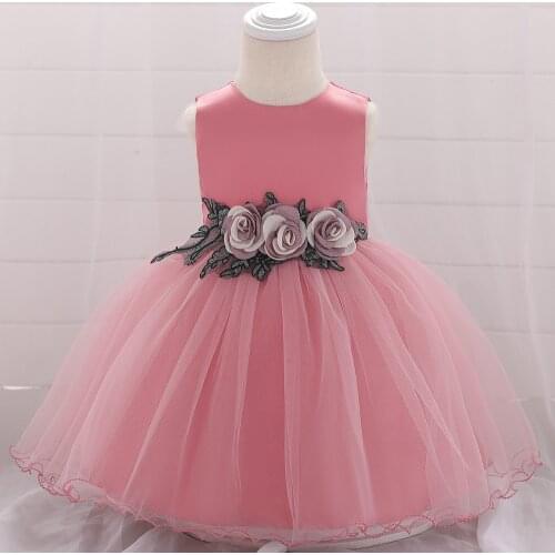 Toddler Ruffle Flower Girls Dress Bridesmaid Birthday Dress for 1 Year Baby Girl Clothes Party Wedding Princess Baptism Dresses