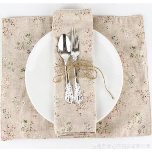 Insulation Mat Dining Table Mat Popular Print Fabric Linen Placemat Heat Kids Table Napkin Fabric Country Placemats