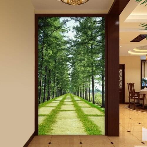 Dropship Colomac 3d Wall Paper Green Forest Water Flow Beautiful Scenery TV Wall Papel De Parede Para Quarto