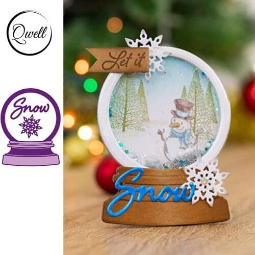 QWELL Christmas Circle Frame Festive Shaker Card Metal Cutting Dies for Scrapbooking and Card Making Paper Embossing Craft