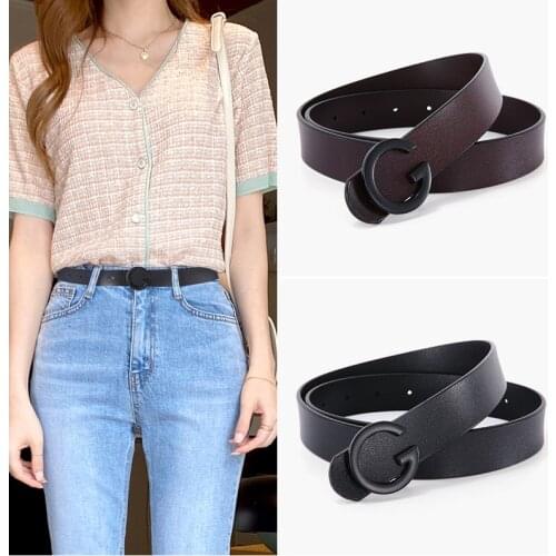 New Female Vintage Leather Fashion Womens Belt Pants with Students Designer Belts Women High Quality 2.8cm