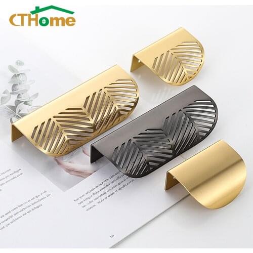 Leaf Shape Cabinet Pulls Grey Gold Zinc Alloy Kitchen Door Handle Drawer Pull Knobs Wardrobe Handles for Furniture Hardware
