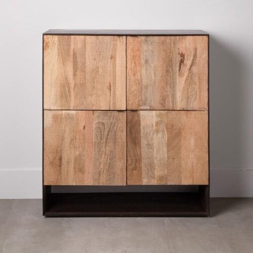 Wardrobe NATURAL-MARRON handle wood 100X40X108 CM