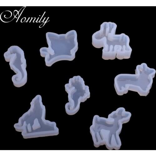 Aomily 12pcs/set Silicone Resin Epoxy Mold Pendant Bracelet Making Molds Chocolate Baking Tools for Cakes Kitchen Accessories
