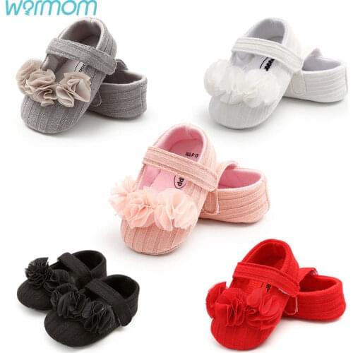 Warmom Little Flower Wool Baby Princess Shoes Baby Girls Shoes Soft Sole Toddler Girl Shoes Kids Shoes for Girl First Walker