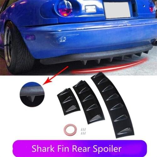 3/5/7 Fin Universal Car Spoiler Rear Lip Small Surround Bumper Chassis Decoration Plus Deflector Sports Rear Lip Black Kits