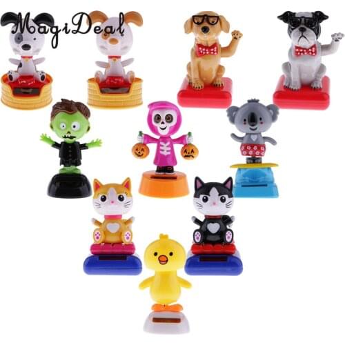 MagiDeal Solar Powered Dancing Toy Car Ornament Bobble Head Dog Animal Toy for Home Office Desk Table Decor 10Kinds