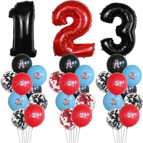 10pcs Friday Night Funkin Number 1 2 3 4 5 6 7 8 9 years old Balloon Birthday Party Decorations for Kids Navidad Party Supplies