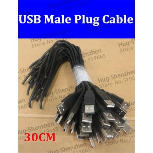 High quality USB Male Plug 4 Wire Power Connector Cable About 30CM 100pcs