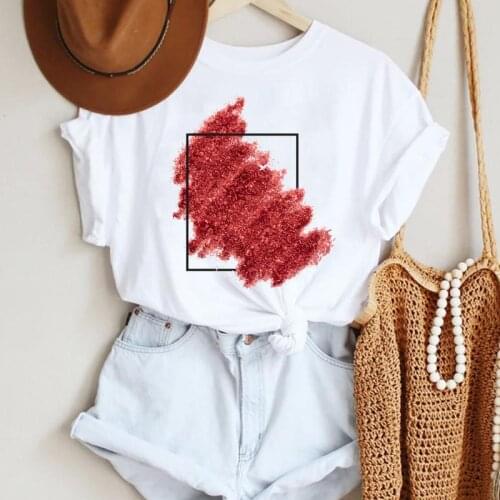 Women Cartoon Watercolor Sweet Lovely Clothing 90s Fashion Summer Lady Print Tee Graphic T Top Female Tshirts Clothes T-Shirt