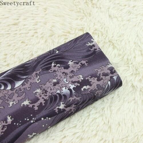 110x45cm Thick 100% Cotton Fabric By Yard Sea Waves prints Cloth for DIY Handmade Sewing Patchwork Needlework Home Decor Tissue