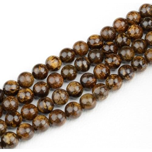 2 Strands 6mm-16mm Natural Bronzite Smooth Round Loose Beads