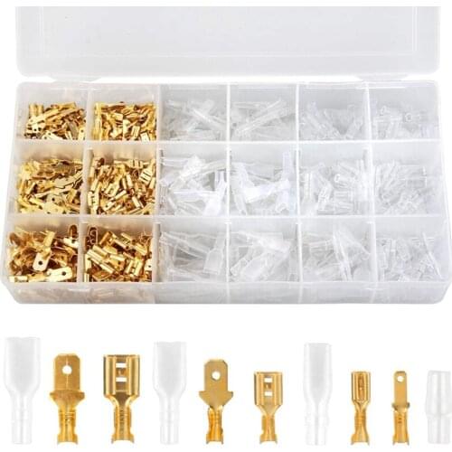 300-Piece Male and Female Cable Connector Set, Insulated Connectors with Case (2.8 mm, 4.8 mm, 6.3 mm)