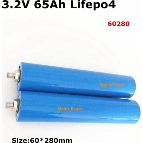 4pcs 60280 3.2v 65Ah Cylinder lifepo4 batteries High drain 100A discharge diy e bike Battery pack Cylindrical Cells with Screws