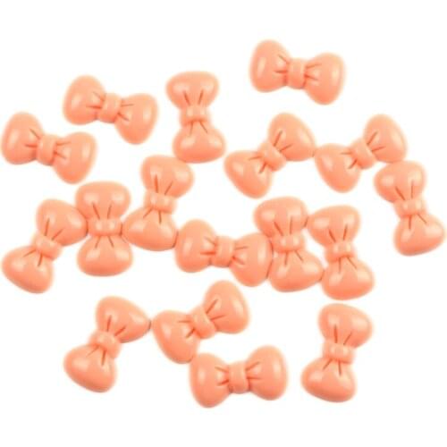50Pcs Fleshcolor Bowknot Resin Decoration Crafts Kawaii Bead Flatback Cabochon Scrapbook DIY Accessories Buttons