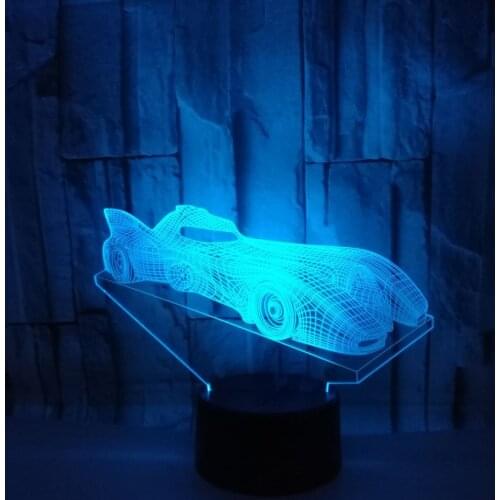 Racing Car Colorful 3d Lamp Desktop Decoration Deco Lamps Touch Remote Control 3d Night Table Lamps For Living Room