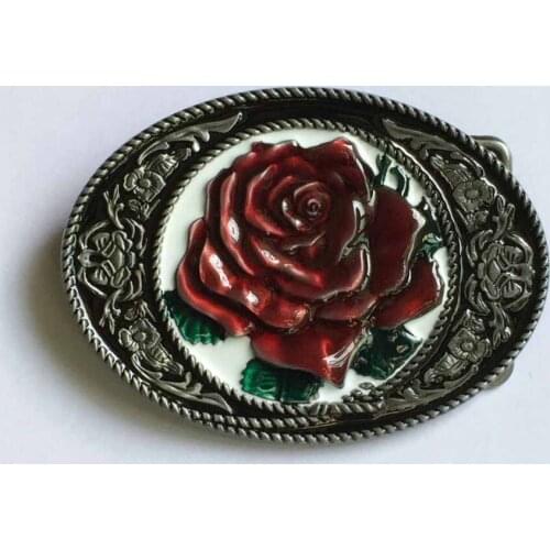 Rose Flower Girly Belt Buckle Western Country