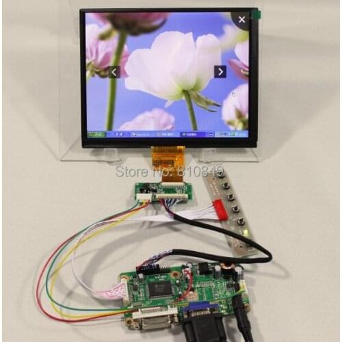 DVI VGA LCD Controller Board RT2281+8inch HJ080IA-01E 1024X768 IPS LCD Screen