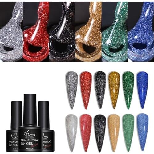 6 Colors Gel Nail Polish Glitter Disco Flash Camouflage Phototherapy Base And Top Coat Hybrid Varnishes Nail Art Glue Manicure