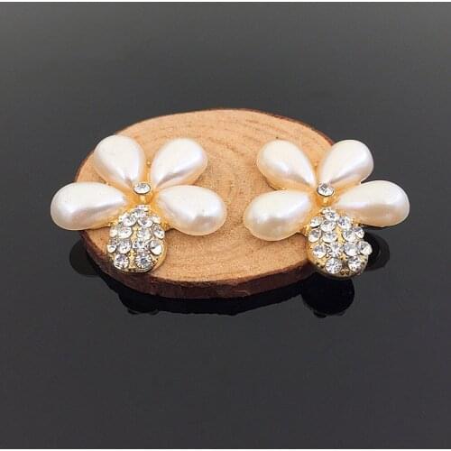 Hot Sale wholesale 20pcs/lot rhinestones with pearls Button diamond Wedding Button crystal DIY hair decoration Accessories YC115