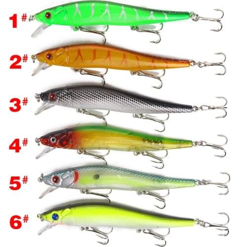 Minnow 6Pcs/lot Artificial Plastic Float Crank bait Hard Baits Wobblers Fishing Bait Lure Fish Tackle 11.5cm 15g For Sea Pesca