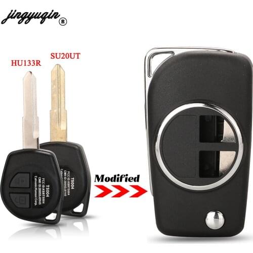 Jingyuqin High Quality 2 BTN Modified Flip Folding Car Remote Key Case Shell For SUZUKI SWIFT SX4 ALTO VITARA IGNIS JIMNY Splas