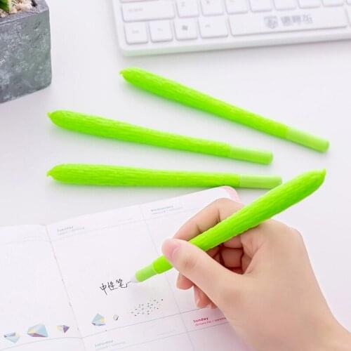 Jonvon Satone 12 PCs Creative Pen Cute Simulation Balsam Pear Soft Silicone Gel Office Student Test Pen Korea Stationery