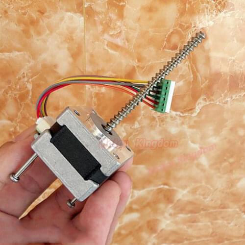 Micro Stepping Stepper Motor 1.8 Degree Nema 14 35mm 2-Phase 6-Wire Double Ball Bearing 64mm long Linear Screw 5mm Shaft