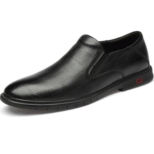 Genuine Leather Casual Men Shoes Loafers Fashion Business Formal Dress Shoes Men Oxfords Comfortable Moccasins Men Flat Shoes