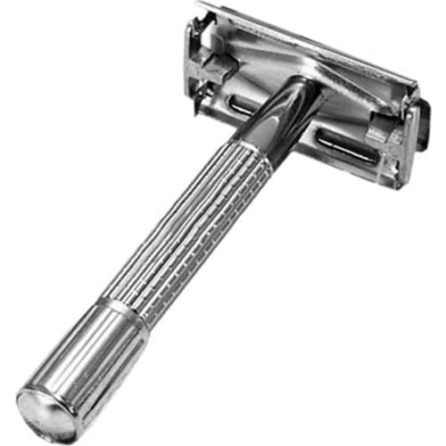 MenS Traditional Double-Edge Blade Safety Razor Hair Beard Silver Manual Shaver