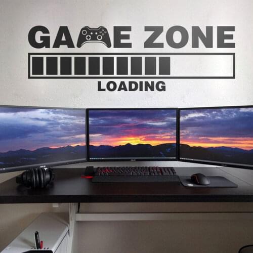 Game Zone Loading Controller Wall Sticker Gaming Room Decals Interior Vinyl Home Decor For Kids Room Children Bedroom Decoration