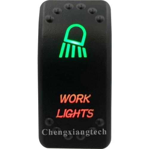12v 24v, On Off, Up Green & Down Red Led Backlit - Work Lights - Laser Rocker Switch for Car Boat Truck Bus Push Switch