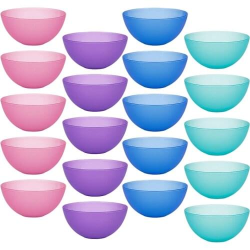 20 Pieces Set 6 Inch Clear Food Bowls Lightweight Kitchen Salad Rice Soup Storage Bowl Plastic Dishes