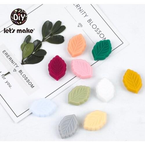 LetS Make 30Pcs Small Leaves Silicone Baby Teether Oral Nursing Product Baby Silicone Teether Random Color
