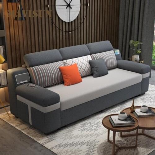 Simple And Modern Small Apartment Fabric Folding Multifunctional Sofa Large Capacity Storage Sofa Bed Furniture For Bedroom