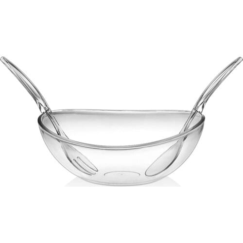 Transparent Salad Bowl With Spoon