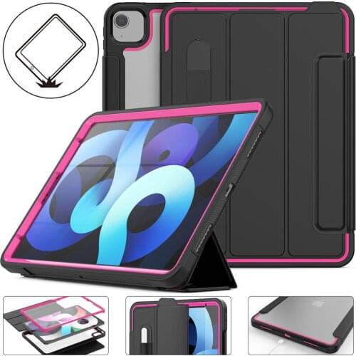 Transparent Back Smart Case for iPad Air 4 case 10.9 2020 Auto Sleep&Wake Up Leather Flip Protective Cover for ipad Air 2 9.7