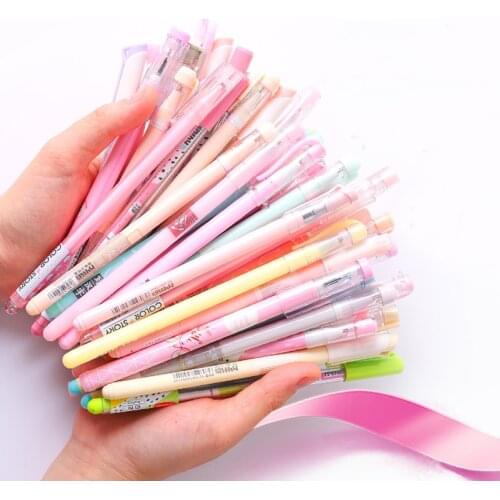 30/50pcs/Set Cute Gel Pens for School Girls Boys 0.35/0.5/0.38mm Black Blue Ink Neutral Pen School Office Writing Stationery