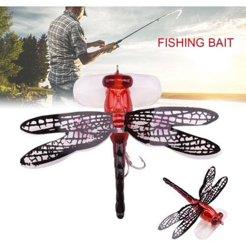 7cm Fishing Bait Lure Hook Life-like Dragonfly Floating Fly Fishing Hairy Bionic Insect Lure Bait Pesca Accesorios Mar
