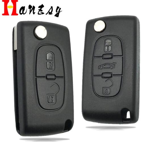 2 3 Button Flip Folding Key Shell For Peugeot 407 408 308 107 607 Partner Car Remote Key Case Cover CE0523/CE0536 VA2/HU83 Blade