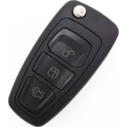 Brand New Folding Flip Remote Case Key Shell 3 Button For F-ORD Focus M-ondeo Fiesta WITH key blade (Black)