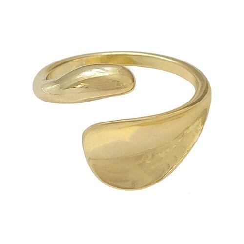 TIMEONLY Statement Wide Metal Open Ring for Women Girls Simple Rings Party Gifts Accessories Irregular Charms Jewelry