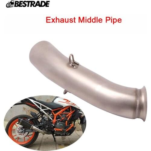 Motorcycle Connect Pipe Exhaust System Middle Pipe Mid Link Tube Slip On 51mm Modified For DUKE 125 250 390 RC390 2017-2021