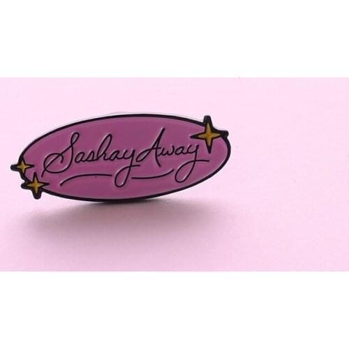 Hot Pink Enamel Pin RuPauls Drag Race Brooch Bag Clothes Lapel Pin Sasha Away Badge Cartoon Jewelry Gift For Fans