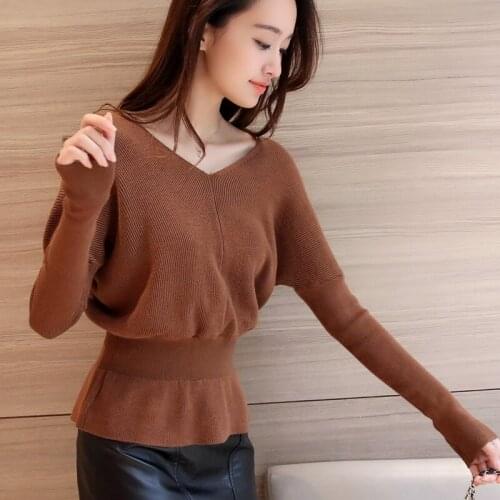 2019 Promotion Half Blusas De Inverno Feminina Women Sweaters And Ohclothing 3724 - New Winter Dress Waist V Neck Knit Shirt 41