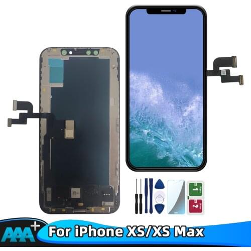 100% LCD For iPhone XS XS Max LCD AAA+ Quality Touch Screen Replacement parts For iPhone XS XS Max No Dead Pixel +Tempered Glass