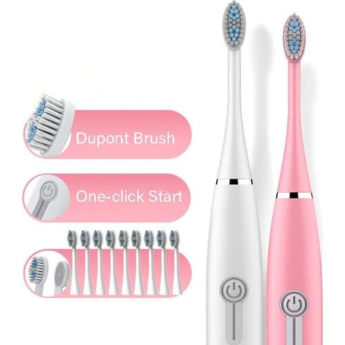 1Pcs Fashion Convenient Waterproof Sonic Electric Ultrasonic Toothbrush Brush Clean Oral Hygiene Bathroom Products