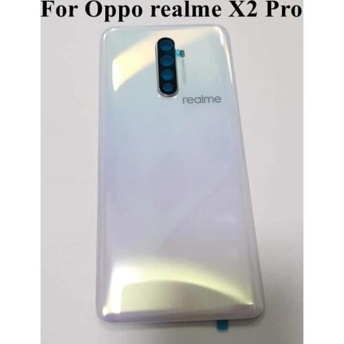 10ps/Lots 100% Original Glass For Oppo realme X2 Pro Back Housing Back Cover With camera len Battery Case with logo Replacement